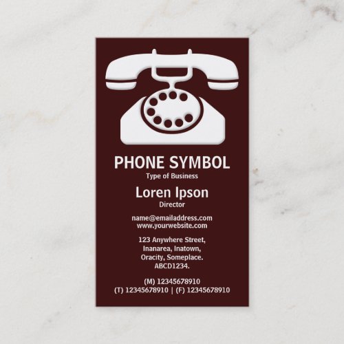 Phone Symbol II _ Dark Brown 330000 Business Card