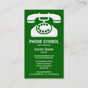 Phone Symbol II - Dark Green (006600) Business Card