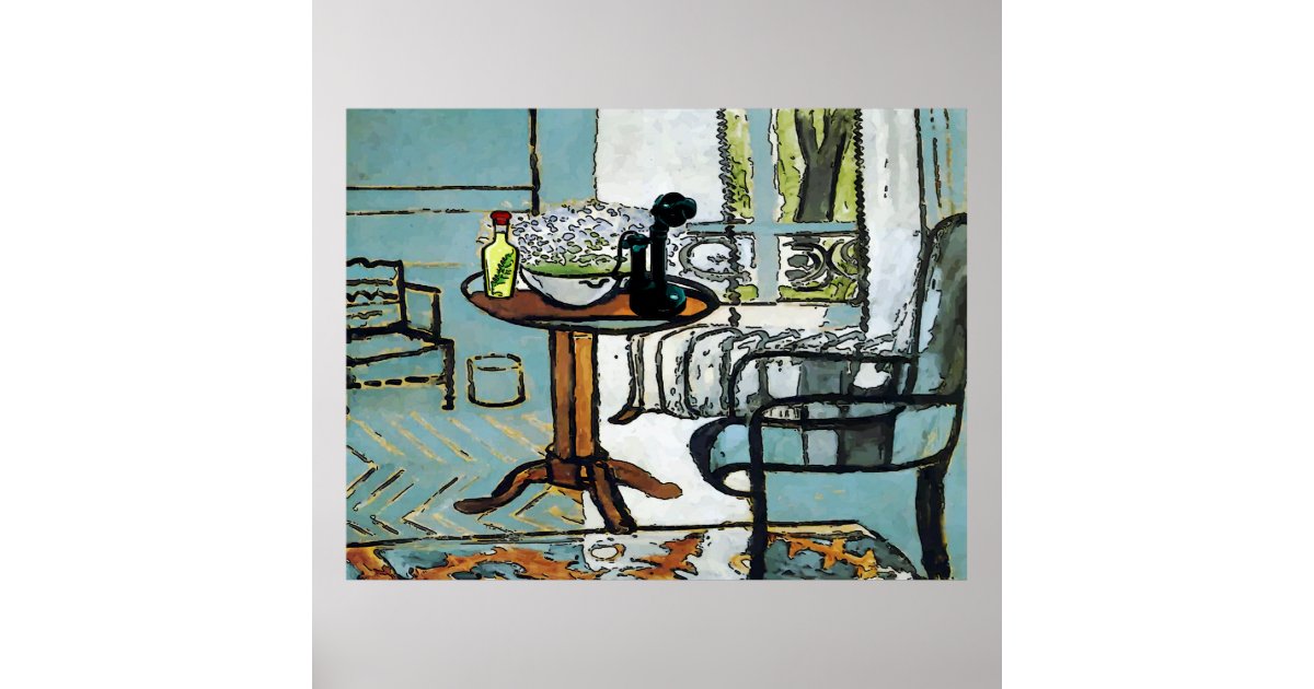 Phone Table, Matisse Style Poster | Zazzle
