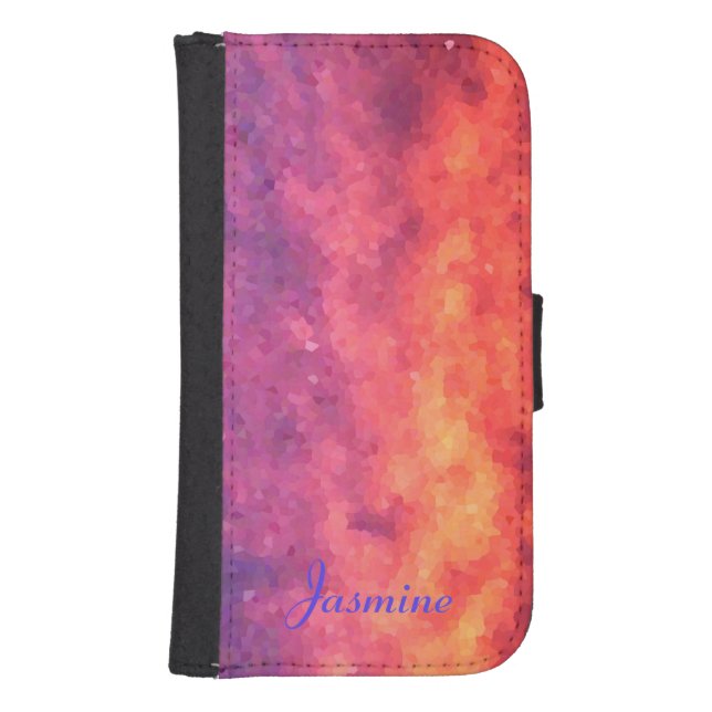 Phone Wallet, Abstract Modern Design Samsung Galaxy Wallet Case (Front)