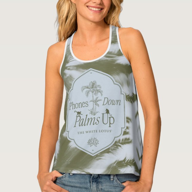 Phones Down, Palms Up - The White Lotus Tank Top (Front)