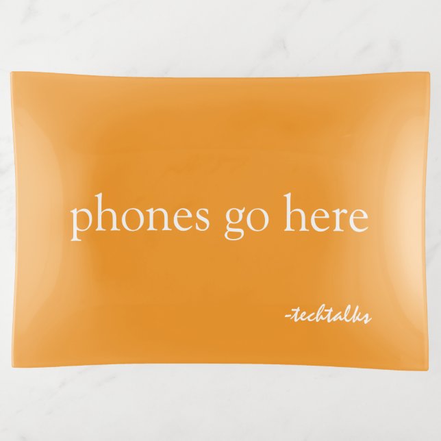 Phones Go Here Trinket Tray (Front)