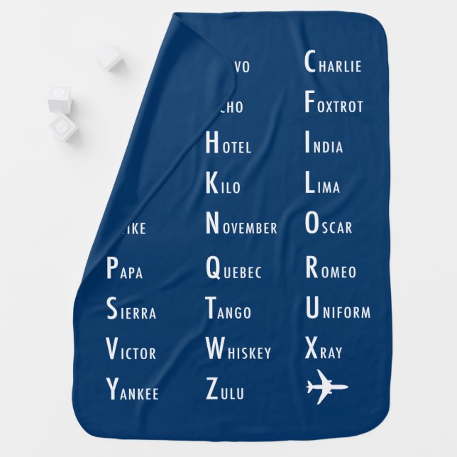 Phonetic Alphabet Aviation Airplane Baby Blanket (In Situ)