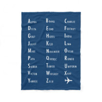 Phonetic Alphabet Aviation Fleece Blanket Phonetic Alphabet Aviation Fleece Blanket