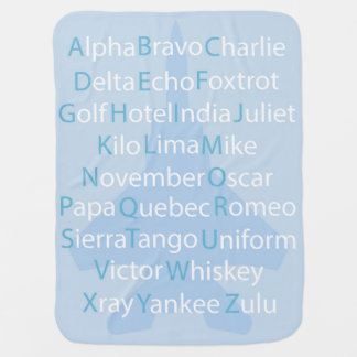 Phonetic Alphabet, Aviation Throw PIllow Swaddle Blanket