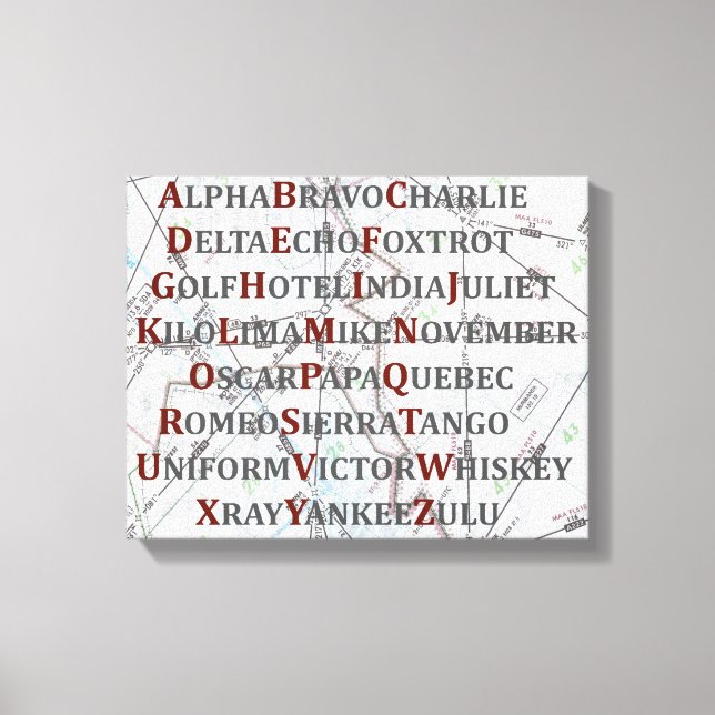 Phonetic Alphabet Canvas, Aviation Home Gifts Canvas Print (Front)