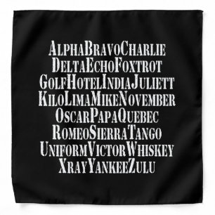 PHONETIC ALPHABET / CODE WORDS BANDANA