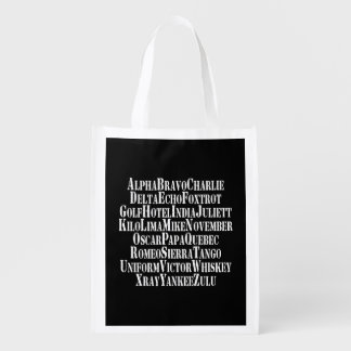 PHONETIC ALPHABET / CODE WORDS GROCERY BAG