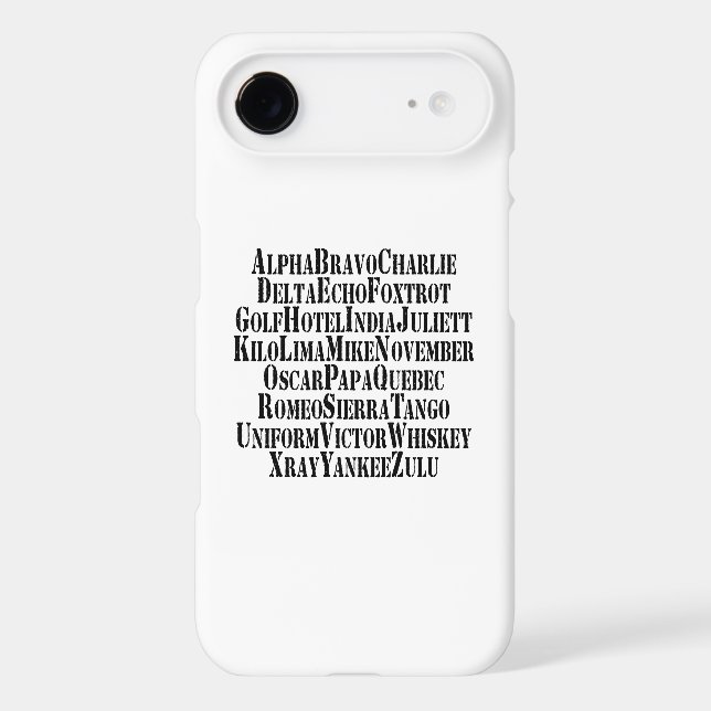 PHONETIC ALPHABET / CODE WORDS IPHONE CASE (Back)