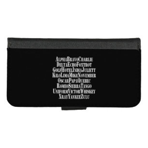 PHONETIC ALPHABET / CODE WORDS iPhone 8/7 WALLET CASE