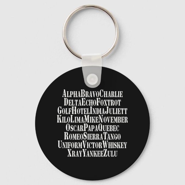 PHONETIC ALPHABET / CODE WORDS KEYCHAIN (Front)