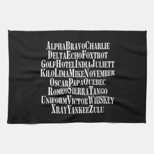 PHONETIC ALPHABET / CODE WORDS KITCHEN TOWEL