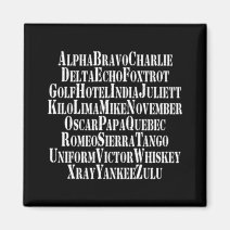 Aviation Phonetic Alphabet Code Chart Magnet