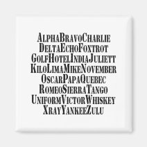 Aviation Phonetic Alphabet Code Chart Magnet