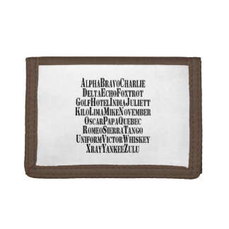PHONETIC ALPHABET / CODE WORDS TRIFOLD WALLET