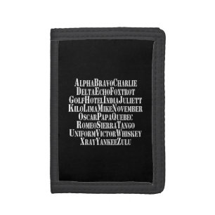 PHONETIC ALPHABET / CODE WORDS TRIFOLD WALLET
