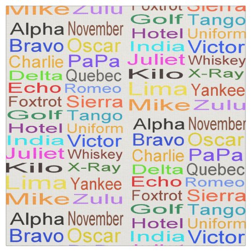 Phonetic Alphabet Fabric