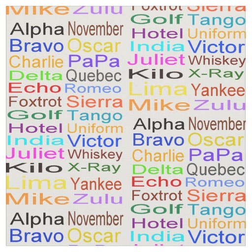 Phonetic Alphabet Fabric