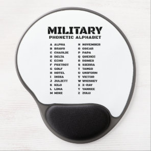 Phonetic Alphabet for the Military Gel Mouse Pad