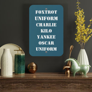 Phonetic Alphabet funny joke, Military, Aviation Metal Sign