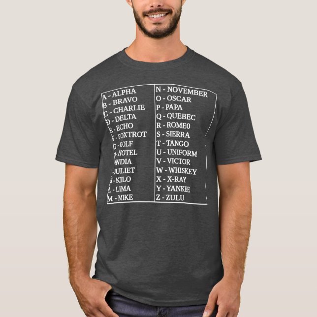 Phonetic Alphabet Language T-Shirt (Front)
