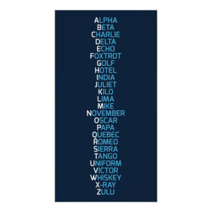 Phonetic Alphabet Navy Blue Photo Print