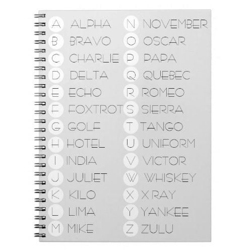 Phonetic Alphabet Notebook