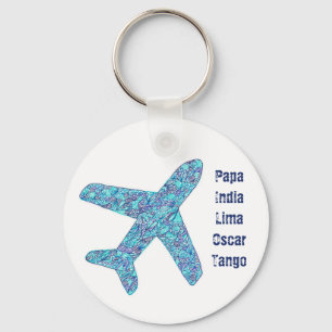 Phonetic Alphabet "Pilot" Airplane Keychain