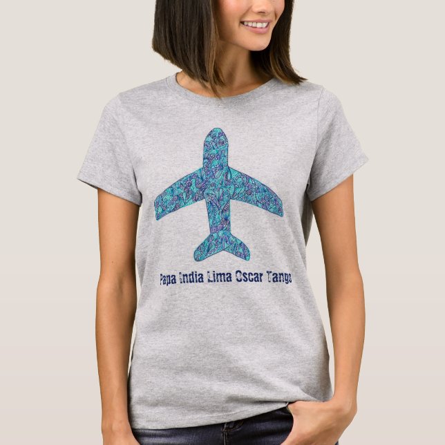 Phonetic Alphabet "Pilot" Airplane T-Shirt (Front)