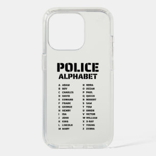 Phonetic Alphabet Police iPhone 15 Pro Case