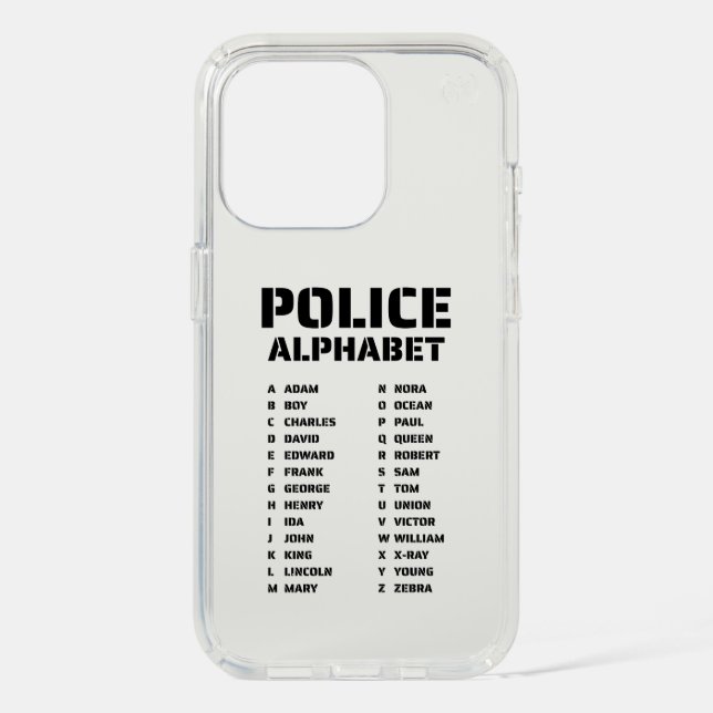 Phonetic Alphabet Police Speck iPhone Case (Front)