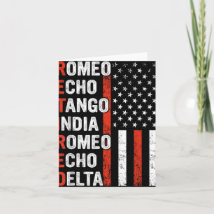 Phonetic Alphabet Retired Veteran Retirement Army Card