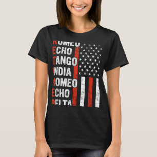 Phonetic Alphabet Retired Veteran Retirement Army  T-Shirt