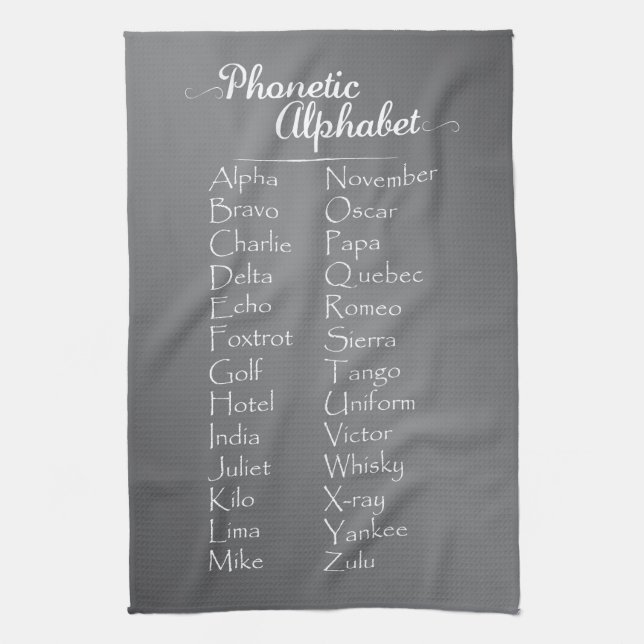 Phonetic Alphabet Teacher Cadet Training Spelling Towel (Vertical)