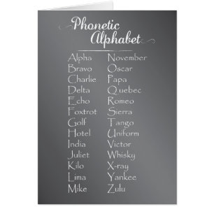 Phonetic Alphabet Trainee Cadet or Teacher Chalk Cards