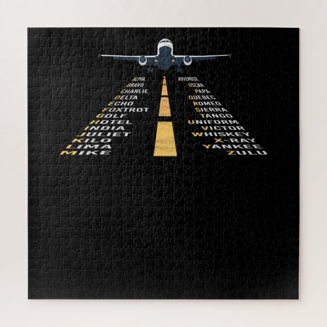 Phonetic Aphabet Pilot Cadet Airplane Gift Jigsaw Puzzle (Vertical)