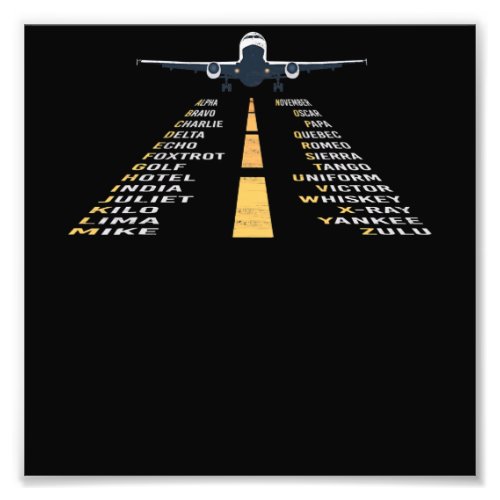 Phonetic Aphabet Pilot Cadet Airplane Gift Photo Print