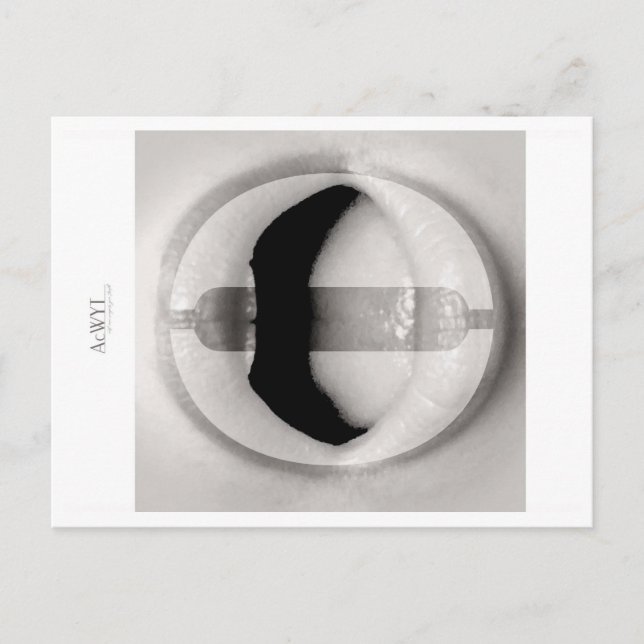 Phonetic Love Mouth Art O Postcard (Front)