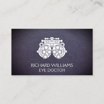 Phoropter Equipment | Eye Doctor | Leather Business Card by lovely_businesscards at Zazzle