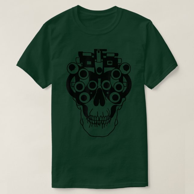 Phoropter Skeleton Optometrist Optician Halloween  T-Shirt (Design Front)