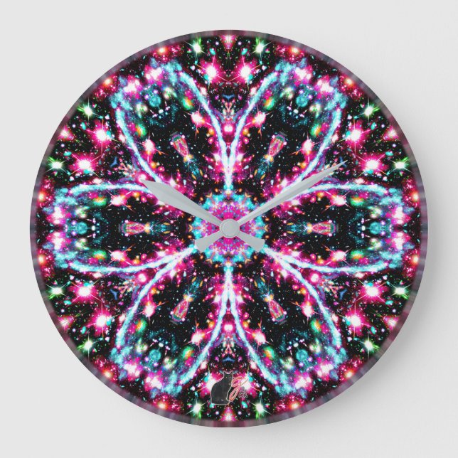 Phosphorescence Stellar Kaleid Large Clock (Front)