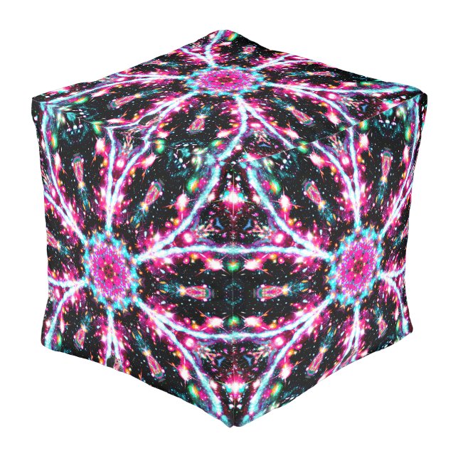 Phosphorescence Stellar Kaleid Pouf (Angled Front)