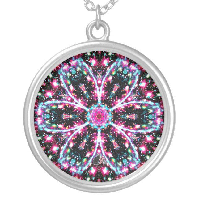 Phosphorescence Stellar Kaleid Silver Plated Necklace (Front)
