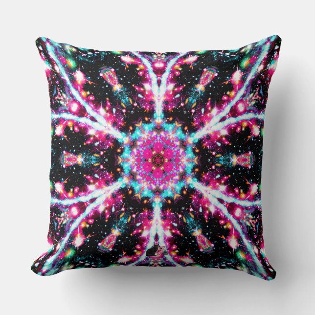 Phosphorescence Stellar Kaleid Throw Pillow (Front)