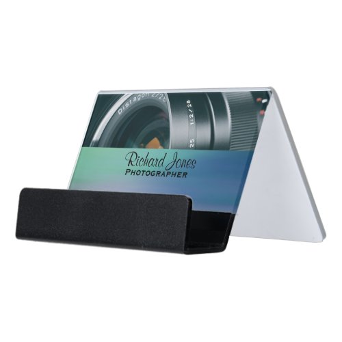 Photagraphy Camera Lens Photographer Desk Business Card Holder