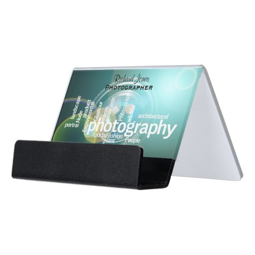Photagraphy Typography Bokeh Photographer Desk Business Card Holder