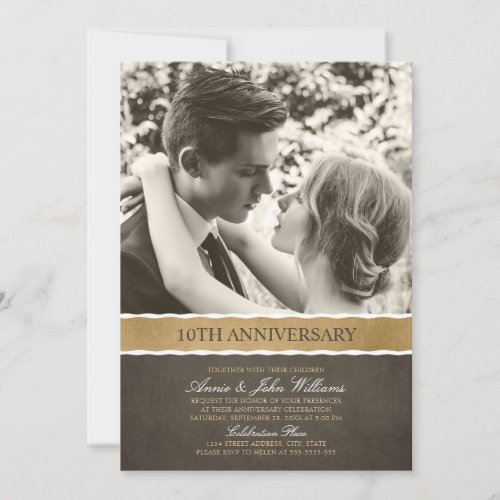 Photo 10th Wedding Anniversary Your Picture Here Invitation