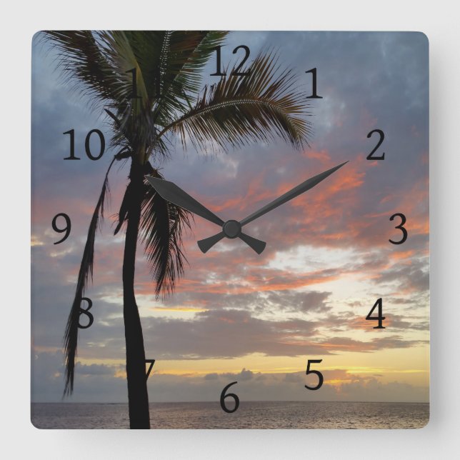 Photo 12 Sea Ocean Square Wall Clock (Front)