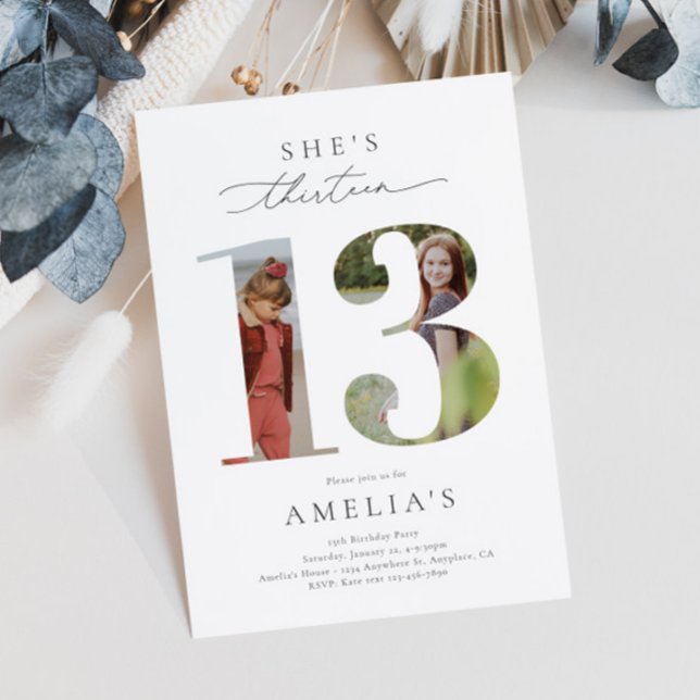 Photo 13th Birthday Invitation (Creator Uploaded)