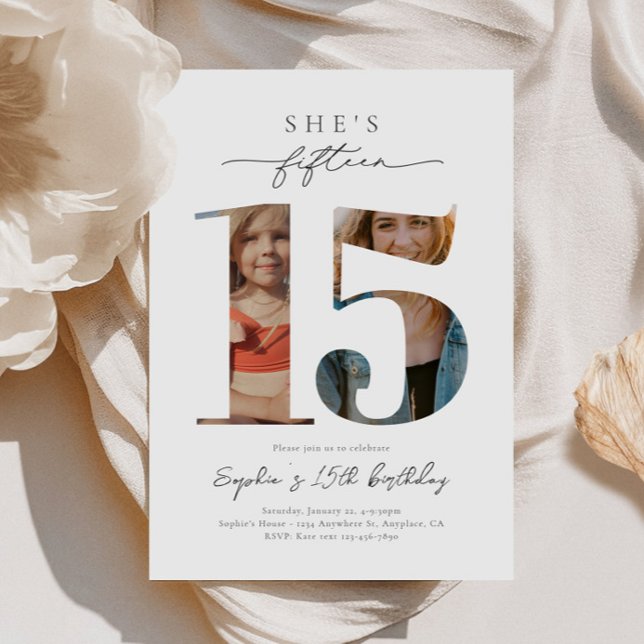 Photo 15th Birthday Invitation (Creator Uploaded)